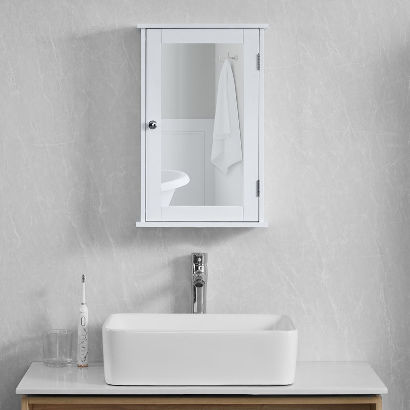 Milano 340mm x 530mm Mount Mirror Cabinet, White