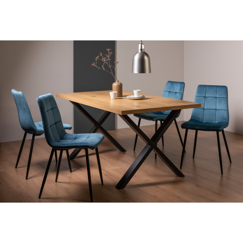 4 - Person Dining Set, Petrol Blue
