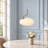 Smauel 1-Light Dimmable Modern Oval Pendant Light with Milky Glass Shade 