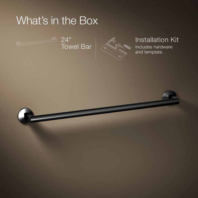 Components Towel Bar, 24"W, Matte Black