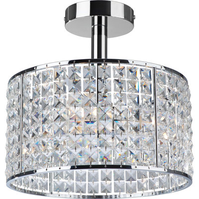 Pearl Crystal Semi Flush Mount