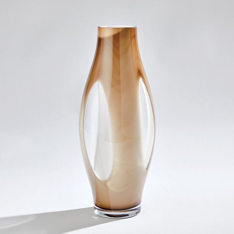 Vase de table en verre, H 19,75 po x l 8,25 po x P 8,25 po
