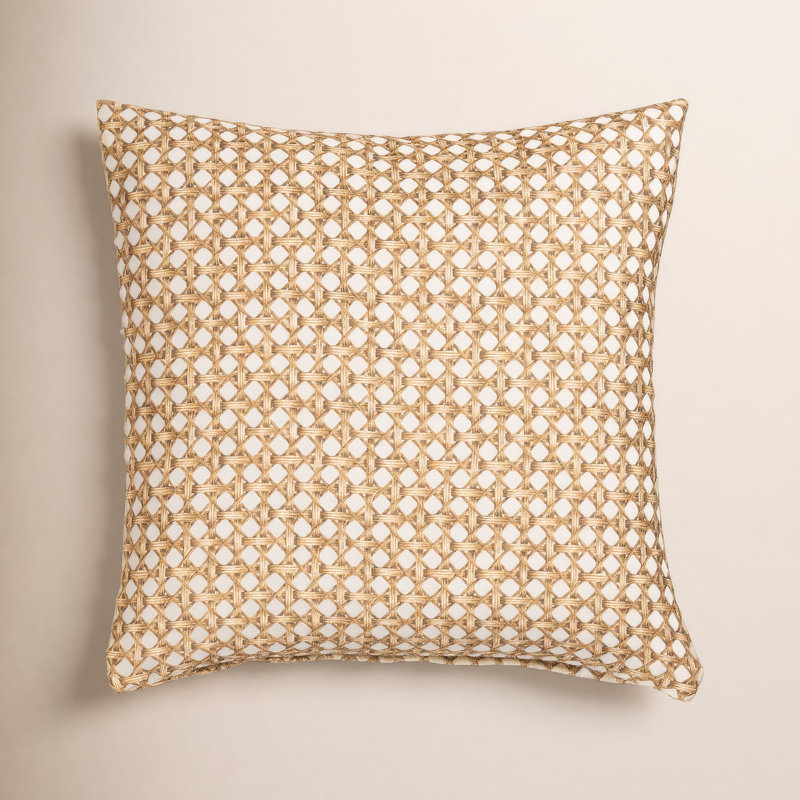 Coussin décoratif en osier 20 po The Basket House, Carré 20 po, Polyester