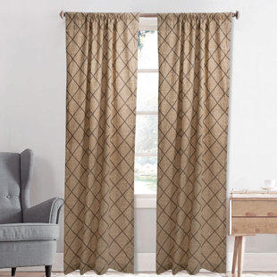  Palm Grove 100% Polycotton Tropical Palm Tree Rod Pocket Curtain 42"x87"