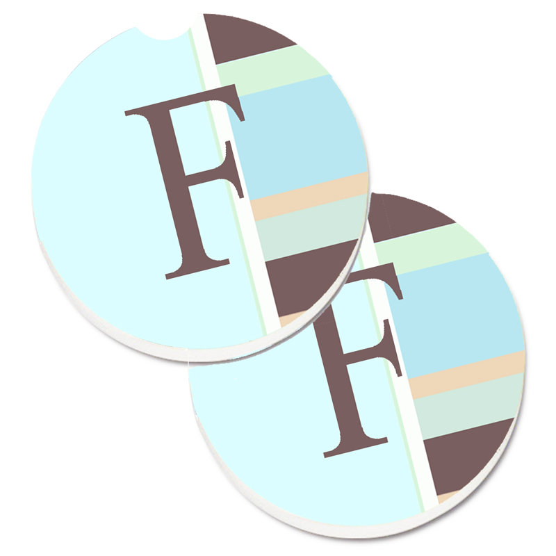 Sous-verre voiture monogramme initial, F, Mauve