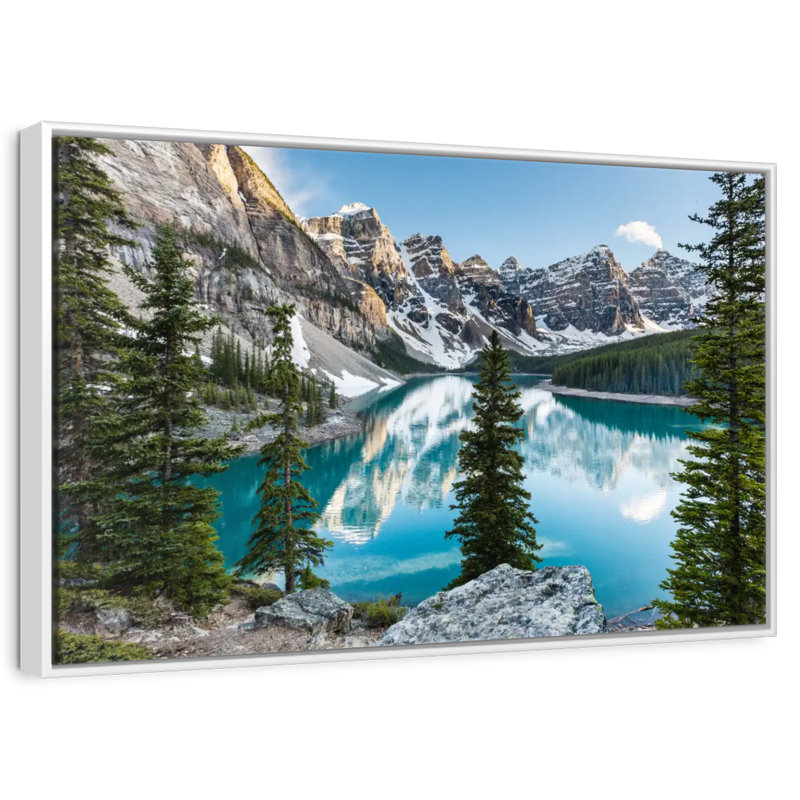 Moraine Lake Reflections, Cadre flottant blanc, 31 po x 21 po
