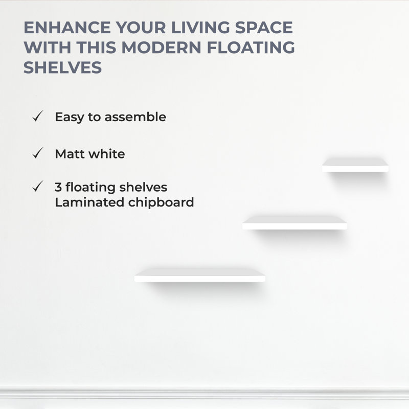 Laketa 3 Piece Floating Shelf