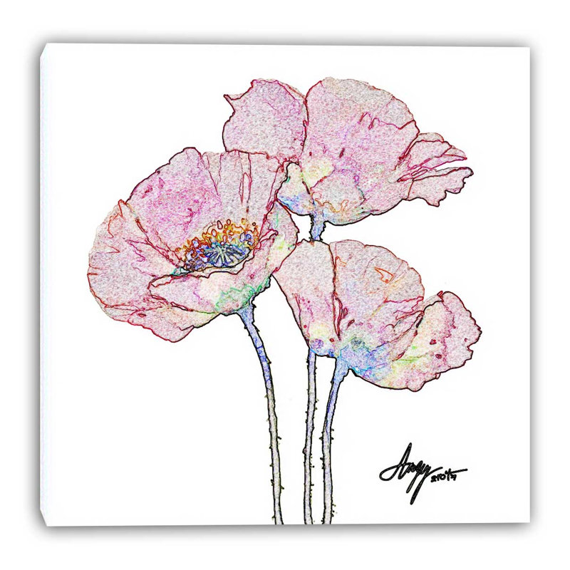 Art mural sur toile coquelicot coquelicot, L 40 po x H 40 po x P 1,5 po