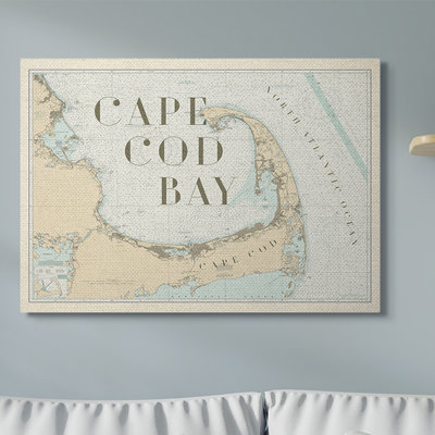 «Cape Cod Bay Beach Vintage Map Word Design», impression
