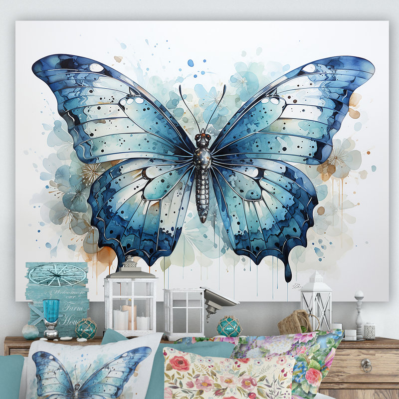 «Butterfly Watercolor Wings», reproduction sur toile, H 30 po x l 40 po x P 1,5 po, Toile tendue