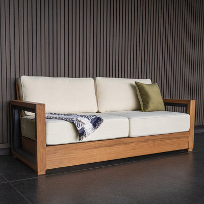 Nash Teak Patio Sofa With Cushions