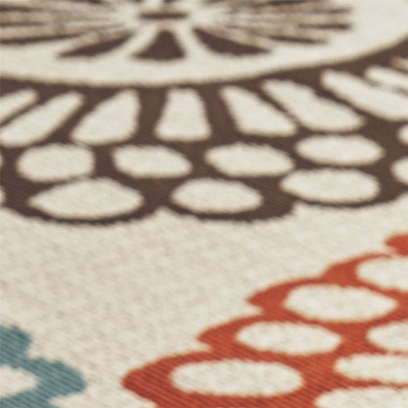 Tapis ivoire rond en polypropylène,  Rectangle 3 pi 3 po x 5 pi
