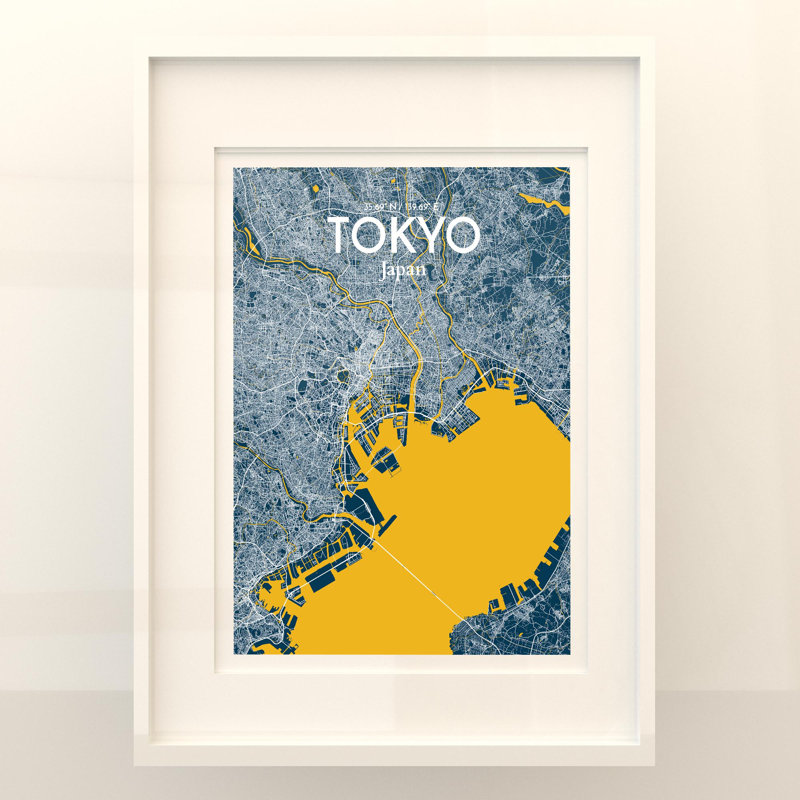 Tokyo City Map In Amuse - No Frame Print, 24cm H x 18cm W x 0.05cm D
