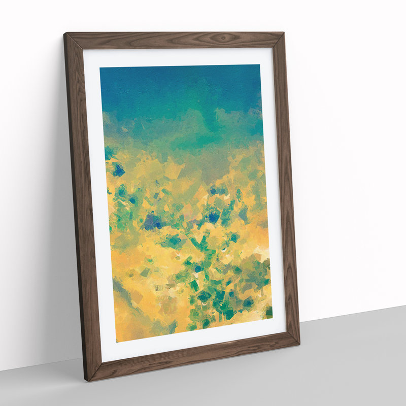 By the Ashes Abstract - Wall Art, 48cm H x 36cm W, Walnut Framed, White