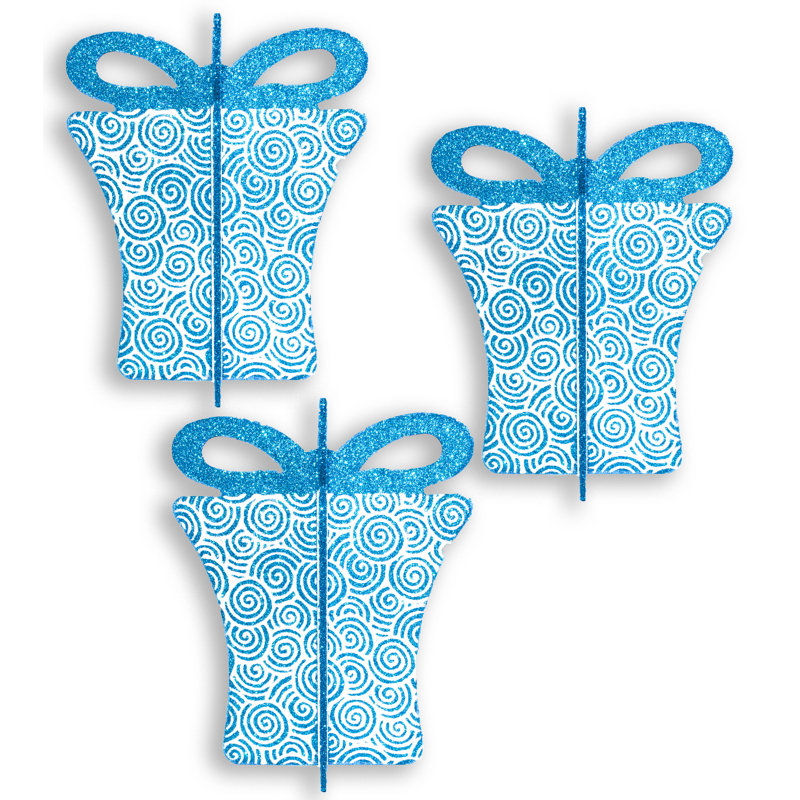 3D Gift Box Set, Aqua/White