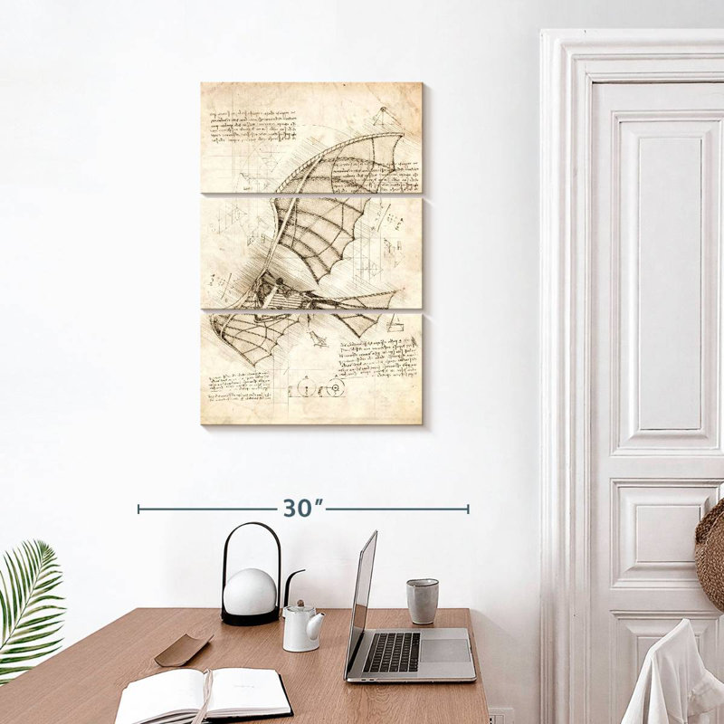 Mehar Flying Machine Leonardo Da Vinci, 32" H x 20" W