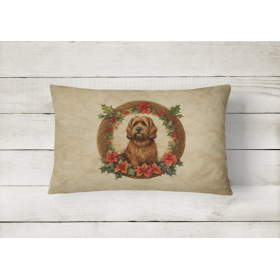 Christmas Flowers Frame Outdoor Throw Pillow
