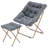 Upholstered Folding Square Saucer, Tufted Cozy Accent Chair with Golden Metal Frame for Living Room-149606720-178458866