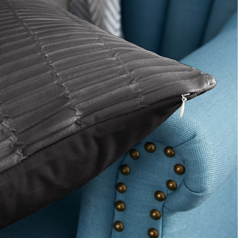 Rectangular Lumbar Cushion Cover, Gun Metal
