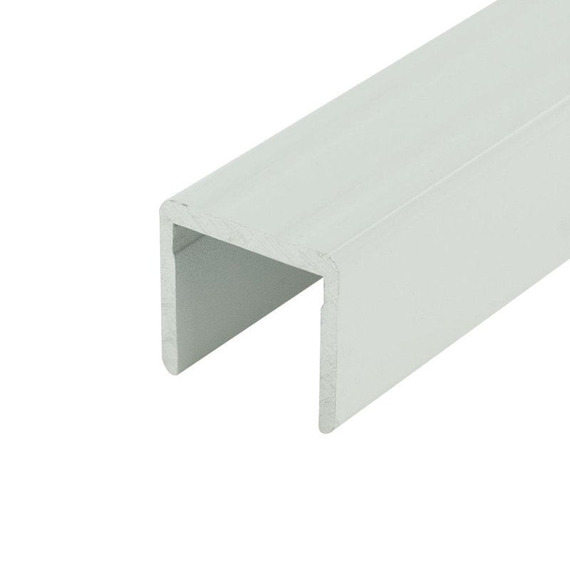 Moulure en U 3/4 po en aluminium sans tablette en arc | Paquet de (13) longueurs de 96 po, Blanc