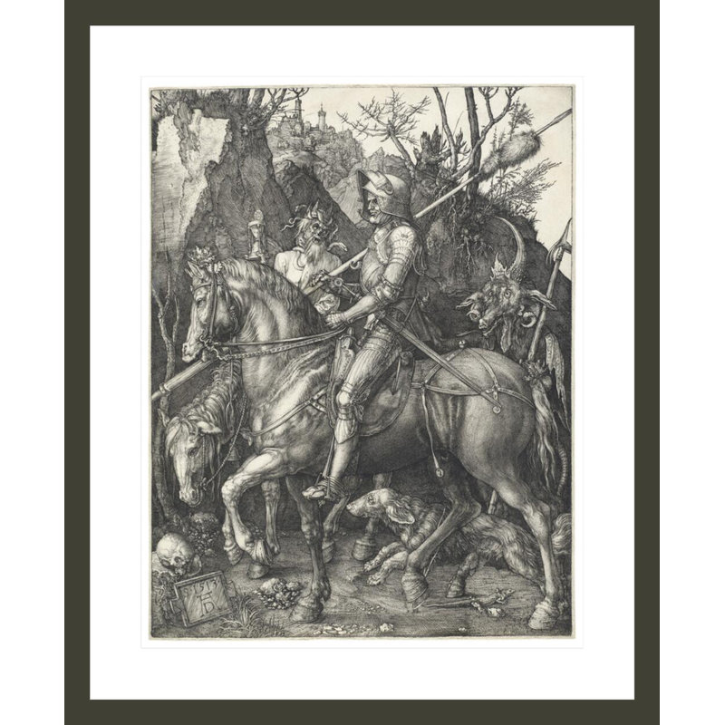 «Knight Mort and Devil» par Albrecht Dürer, impression giclée sur cadre, H 28,61 po x l 23,5 po