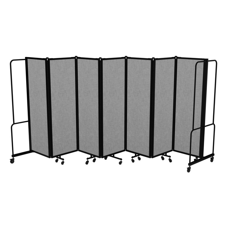 Paravent mobile de qualité supérieure Otis Sound Dampening, structure noire, 7, Gris