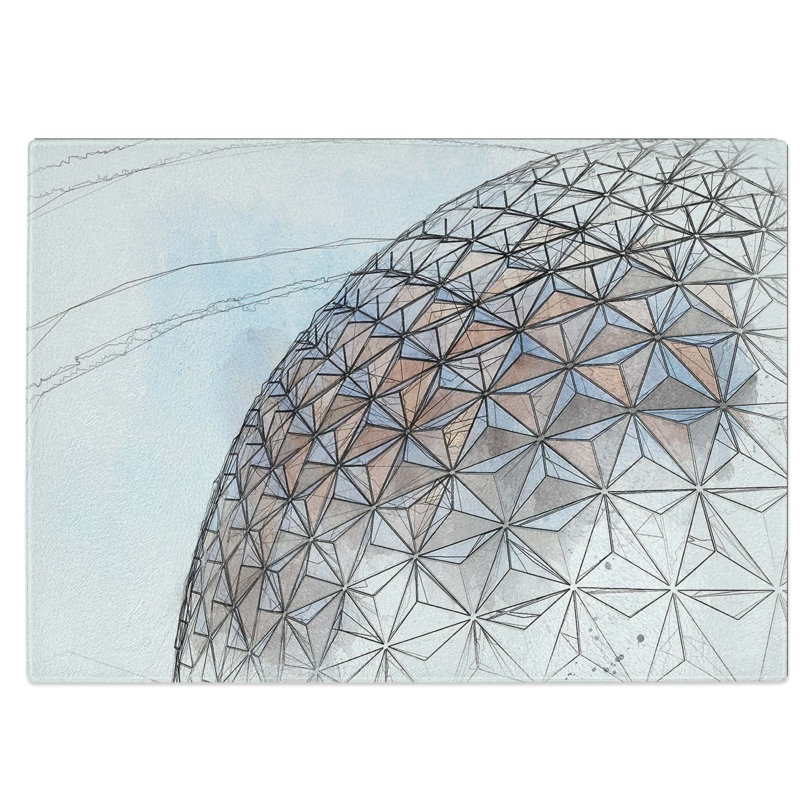 Tempered Glass Architecture Sketch Vol.13 Chopping Board, 39 cm W x 28.5 cm L