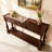 Wood Console Table With 3 Drawers And 2 Bottom Shelf For Entryway Hallway Extra-Thick Sofa Table-1537650226-1537650231