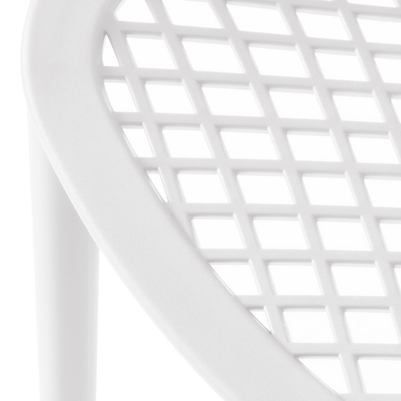 Chaise de salle à manger d'extérieur empilable, Blanc