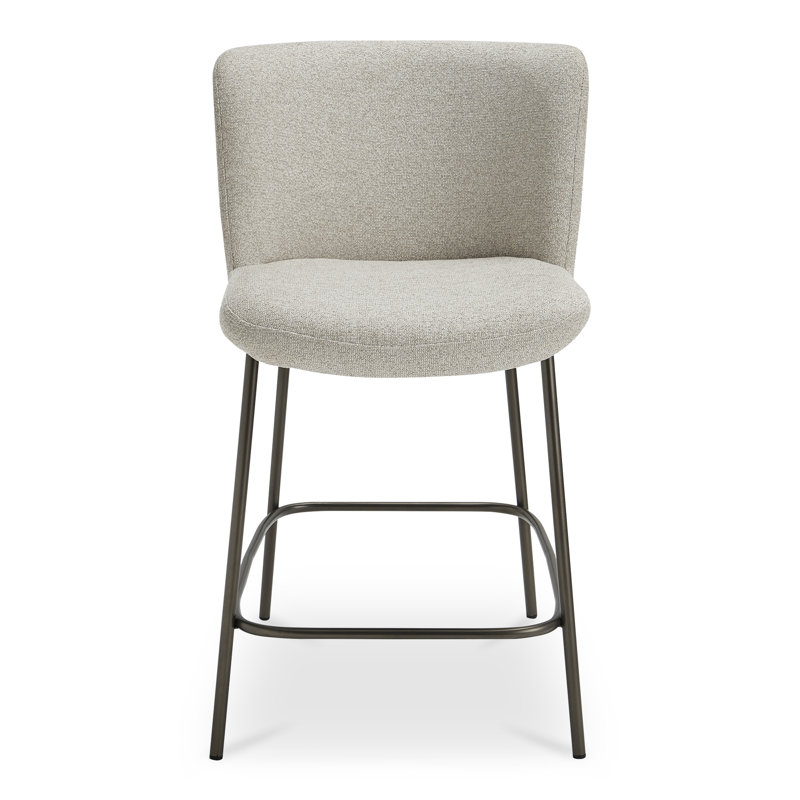 Early Upholstered Stool, Beige Polyester, Counter Stool (26.4" Seat Height)