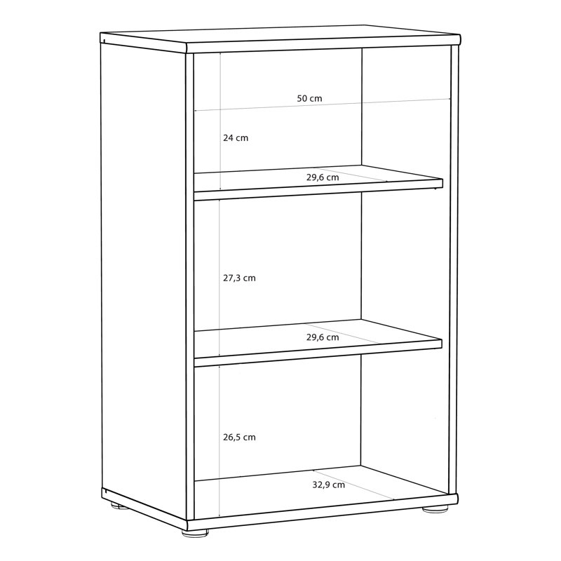 Tempra2 Bookcase, 85.5 cm H x 54 cm W x 34.8 cm D x, Beige