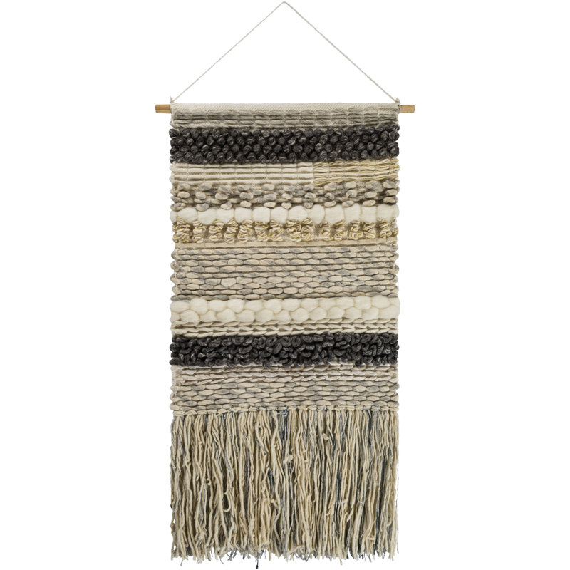 Blended Fabric Abstract Hand Finished Wall Hanging, 1'' H X 24'' W