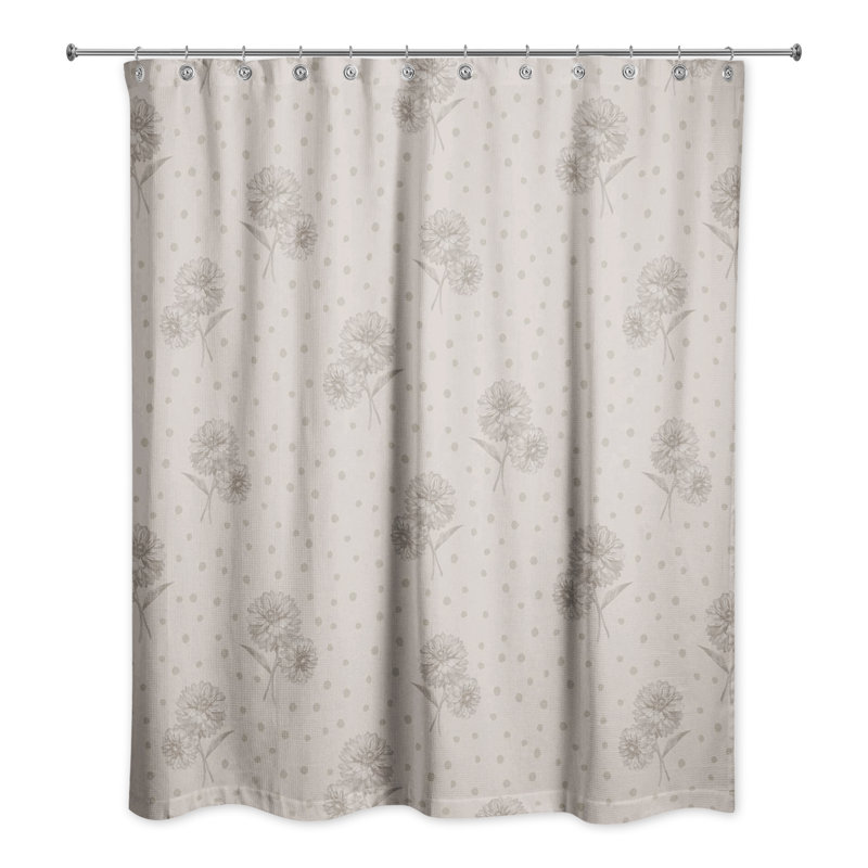 Rideau de douche simple à motif floral, Brun