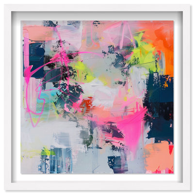 Pastel Luminance I Shadowbox Abstract Print by Oliver Gal, Black Frame, 12 x 12