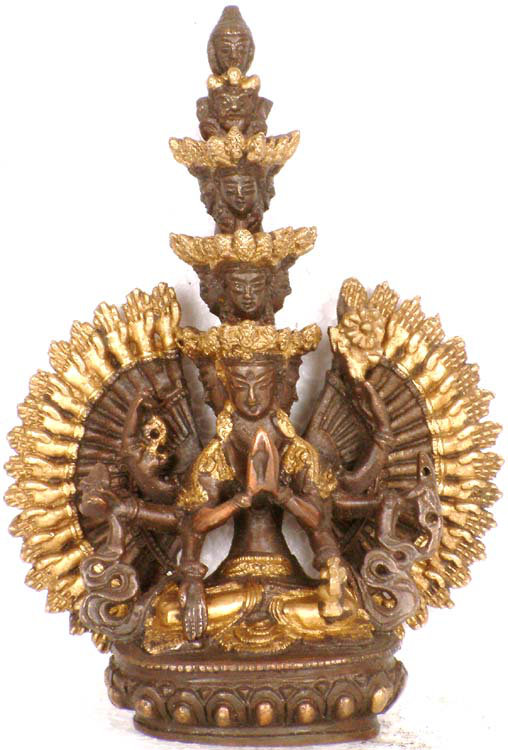 Divinité bouddhiste tibétaine à onze têtes Avalokiteshvara