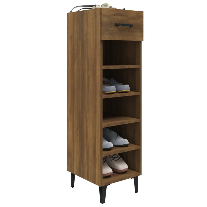 6 Pair Shoe Storage Cabinet, Brown