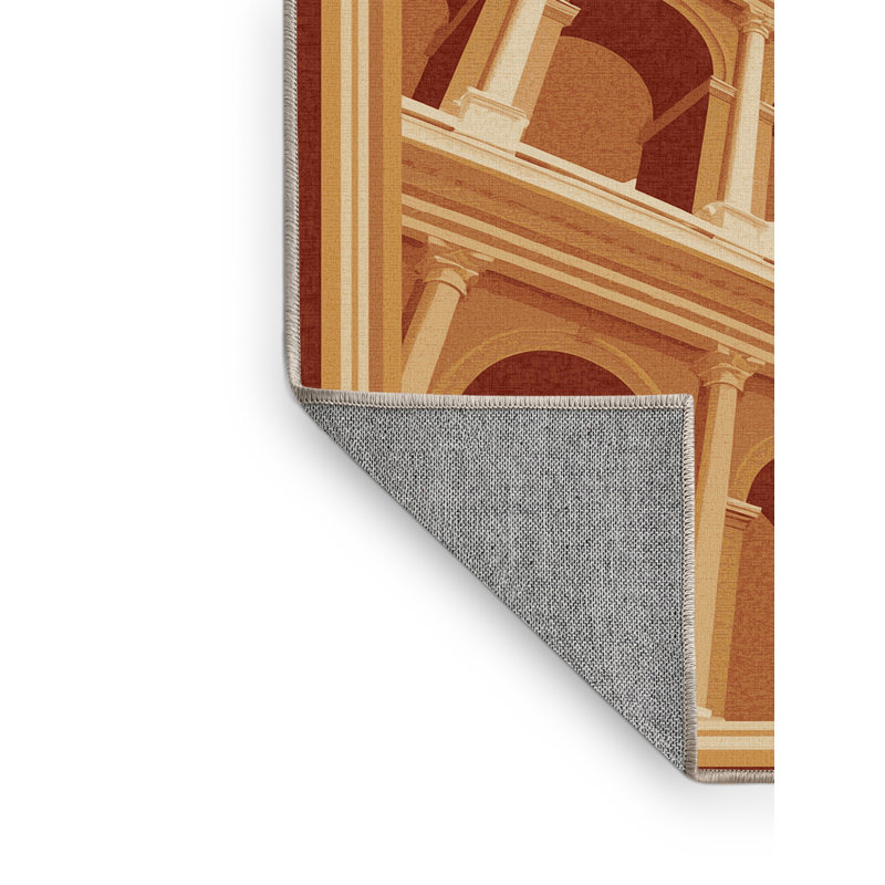 Machine Washable Pelico Rome Colosseum Classic Oriental Rug in Brown – Beige Binding, 6x9