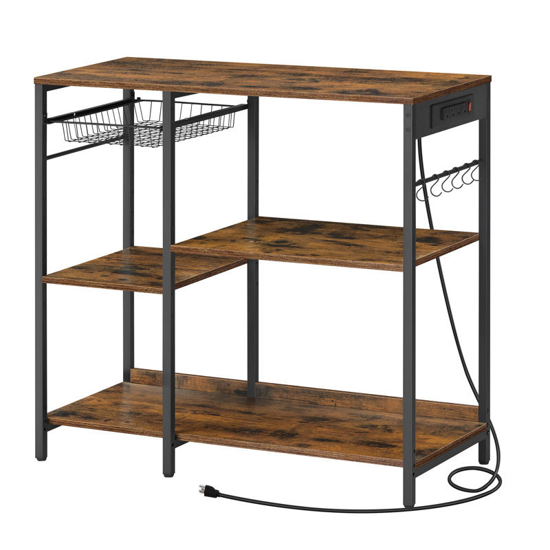 Milburn Kitchen Cart, Rustic Brown