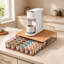 Porte-gobelet en rotin tressé à la main, tiroir à café pour Keurig, organisateur de station de café tissé synthétique avec tiroir coulissant lisse, rangement compact pour un comptoir de cuisine et un bureau