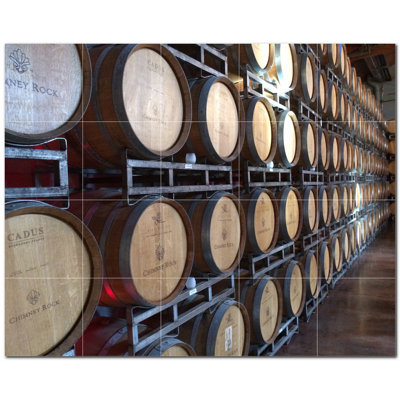 Wine Photo 6'' x 6'' Satin Ceramic Decorative Mural