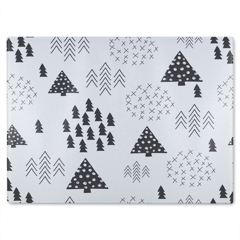 Scandinavian Style Christmas Dining Glass Chopping Board, 40cm L x 28cm W