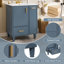 Meuble-lavabo 24 po avec lavabo, armoire de salle de bain avec tablette de porte, tiroir profond, panier coulissant à 2 niveaux, structure en bois massif et panneau de fibres à densité moyenne, un paquet, bleu gris