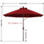 Parasol de patio en oléfine 9 pi 9 pi-681813130