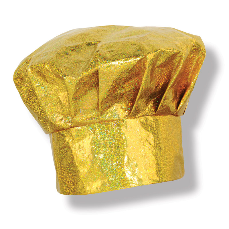 Chapeau de chef Prismatic Gold - paquet de 6