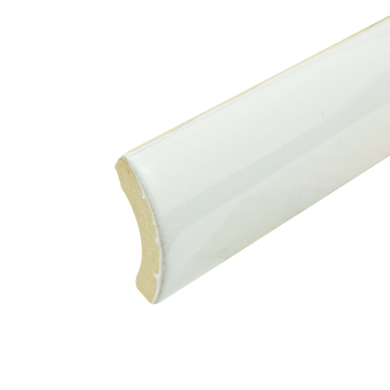 Novecento Cubrecantos 5.1" x 5.1" Glossy Ceramic Mudcap Tile Trim in White