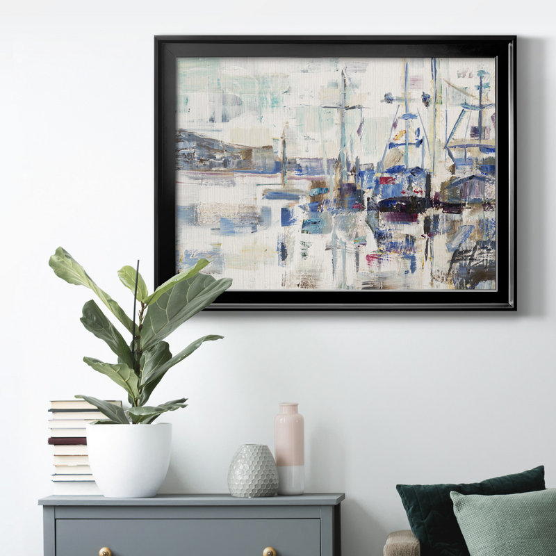 Across A Line - reproduction d'art sur toile encadrée, H 22,5 po x l 30,5 po x P 1,5 po, Noir