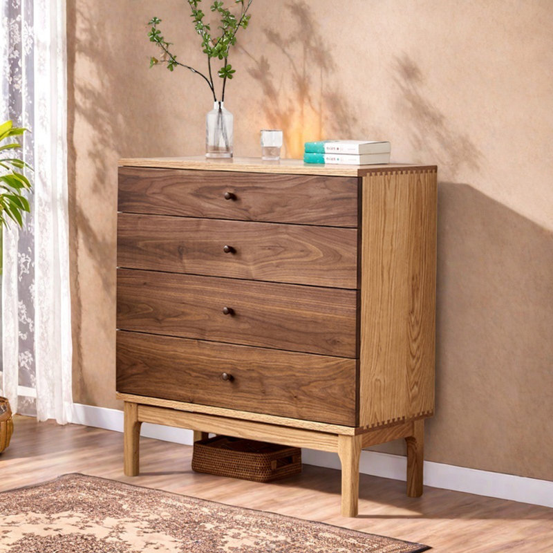 Modern Dovetail Joint Solid Wood Accent Cabinet