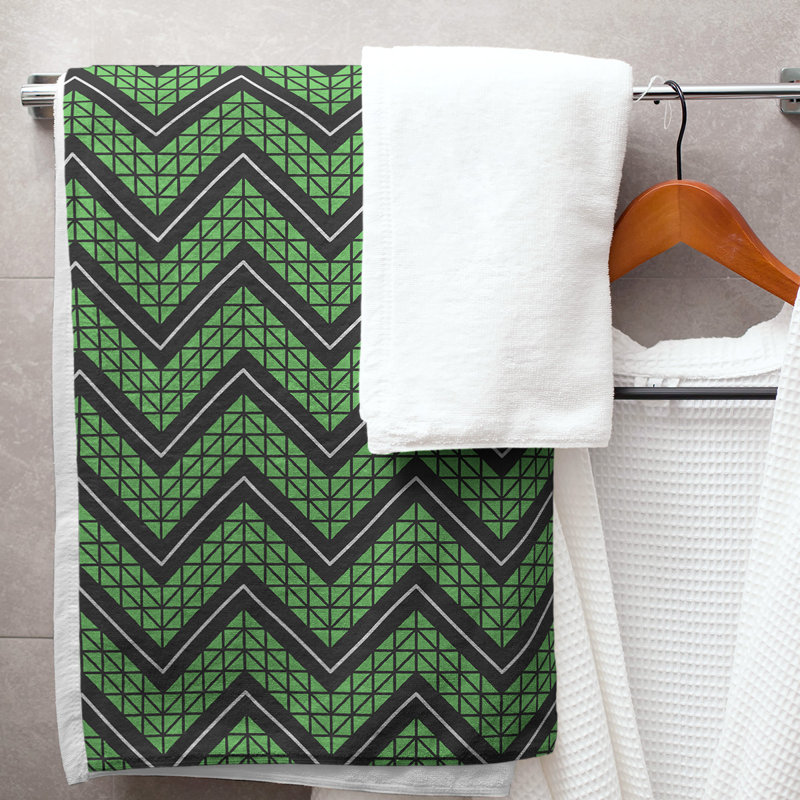 Stephenie Bath Towel, Light Green/Black