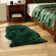 Cozy Thick Green Faux Sheepskin Area Rug