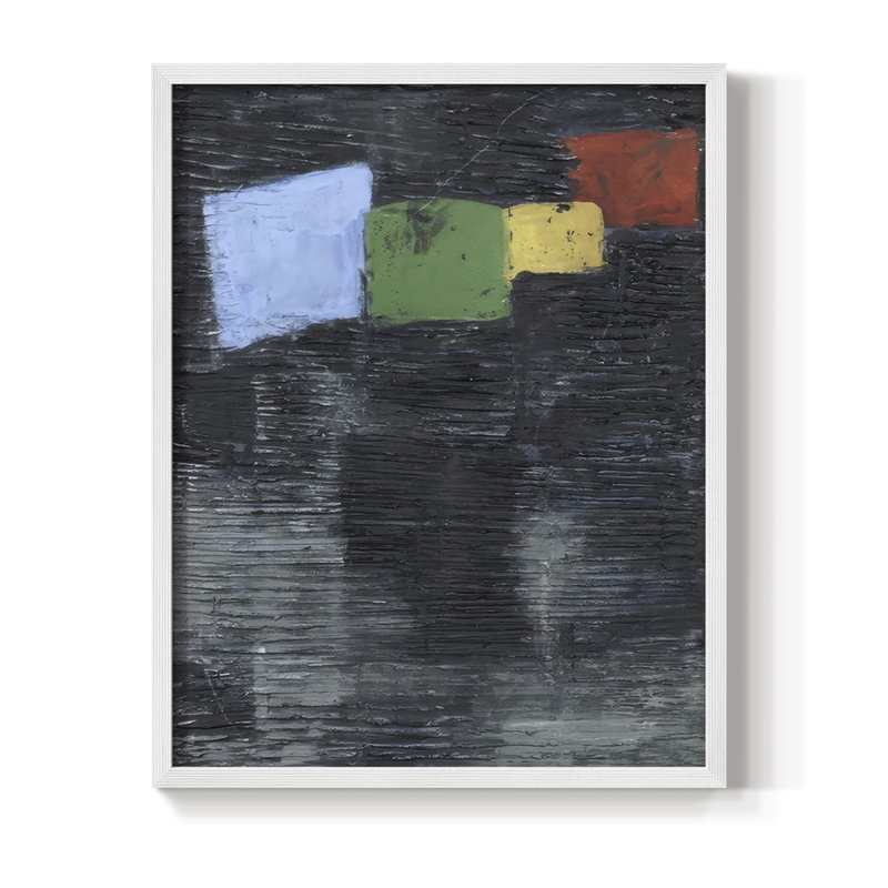 Prisme foncé I, reproduction encadrée - bois massif, H 11 po x l 9 po, Cadre blanc
